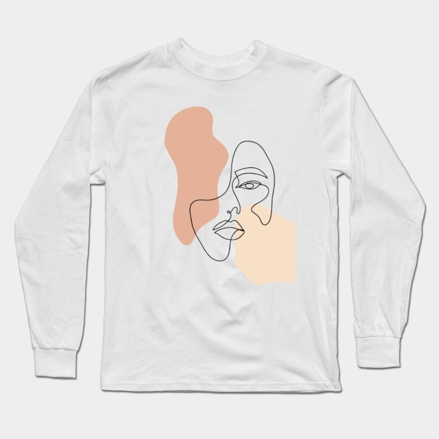 Girl face asthetic Long Sleeve T-Shirt by AbigailArt